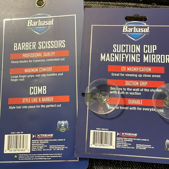 Barbasol Barber Scissors and Comb Pack and magnifying mirror - Picture 8 of 8